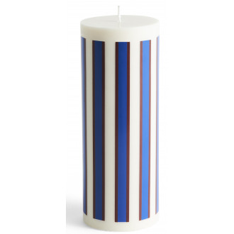 Column candle large - off-white, brown and blue - HAY