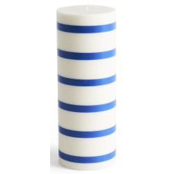 SOLD OUT - Column candle large - off-white and blue - HAY