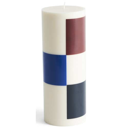 Column candle large - off-white, brown, black and blue - HAY