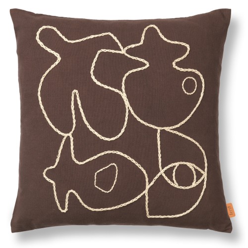 Housse de coussin Figure - café / sable - Ferm Living