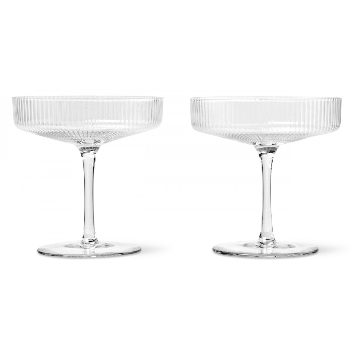 2 x coupes à Champagne Ripple transparent - Ferm Living