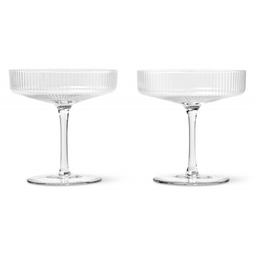 2 x coupes à Champagne Ripple transparent - Ferm Living