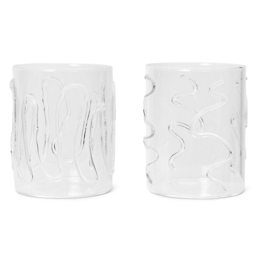 Doodle set of 2 glasses - tall - Ferm Living