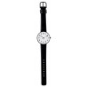 Ø34mm - bracelet cuir noir / fond blanc / cadre métal brossé - montre Station