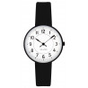 Ø30mm - black leather strap / white dial / brushed steel bezel - Station watch