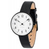 Ø30mm - black leather strap / white dial / brushed steel bezel - Station watch