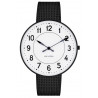 Ø40mm - black mesh strap / white dial / brushed steel bezel - Station watch