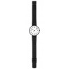 Ø30mm - black mesh strap / white dial / brushed steel bezel - Station watch