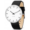 City Hall watch - Ø40mm - brushed steel/white, black leather strap