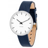 City Hall watch - Ø34mm - brushed steel bezel/white, navy blue leather