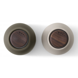 hunting green, beige / walnut lid - set of 2 Bottle Grinders Small