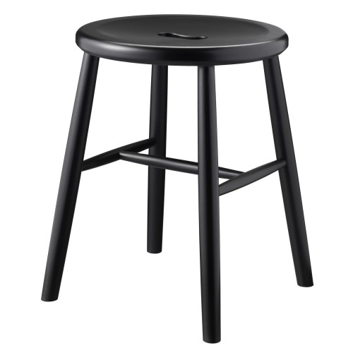 Stool J27 - black painted beech - FDB Møbler