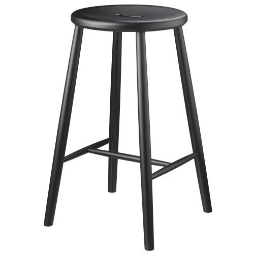 Bar stool J27C - Height 65cm - black painted beech - FDB Møbler