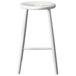 OUT OF STOCK - Bar stool J27C - height 65cm - white painted beech - FDB Møbler