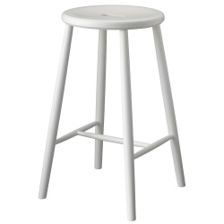 OUT OF STOCK - Bar stool J27C - height 65cm - white painted beech - FDB Møbler