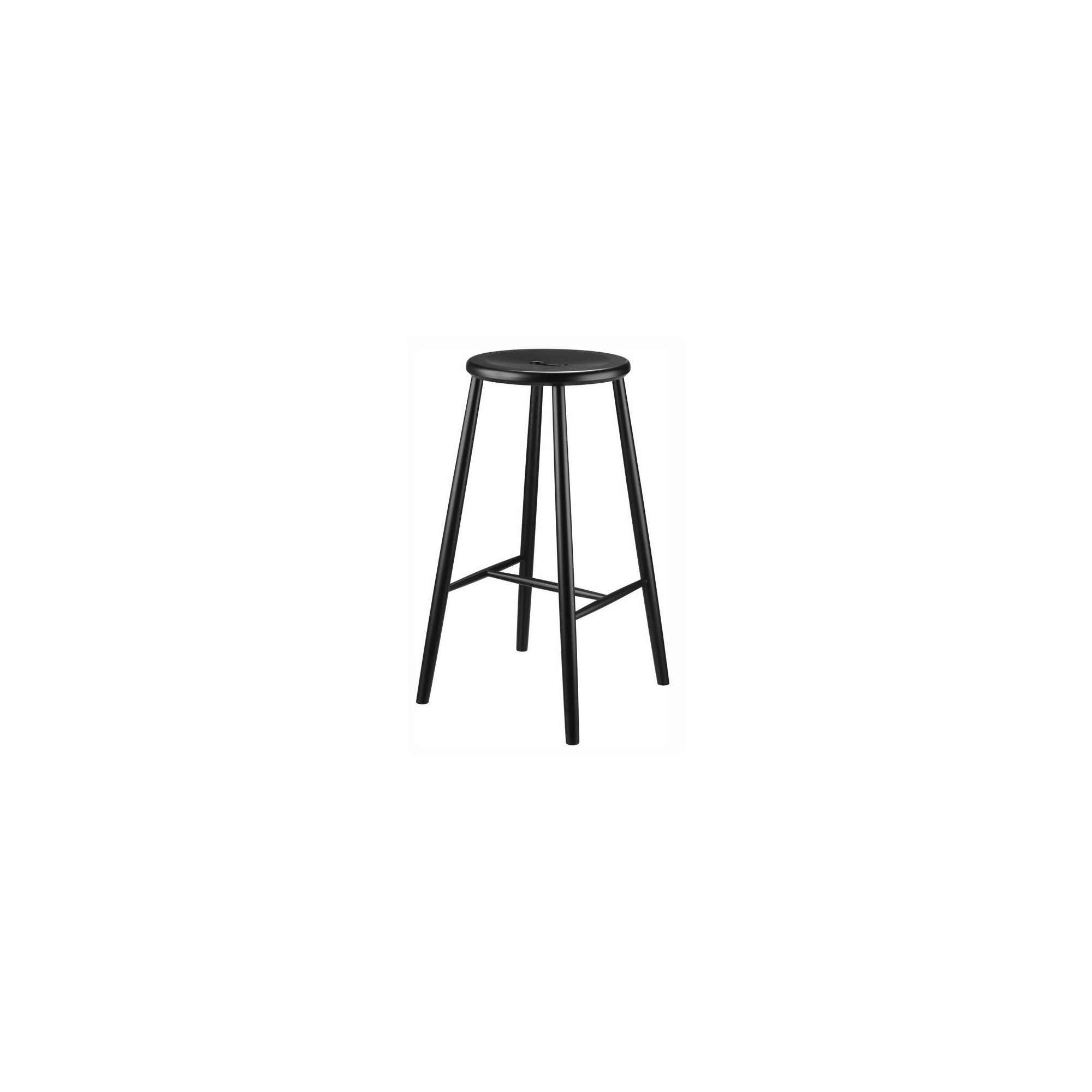 Tabouret de bar J27B - hauteur 75cm - hêtre peint en noir - FDB Møbler