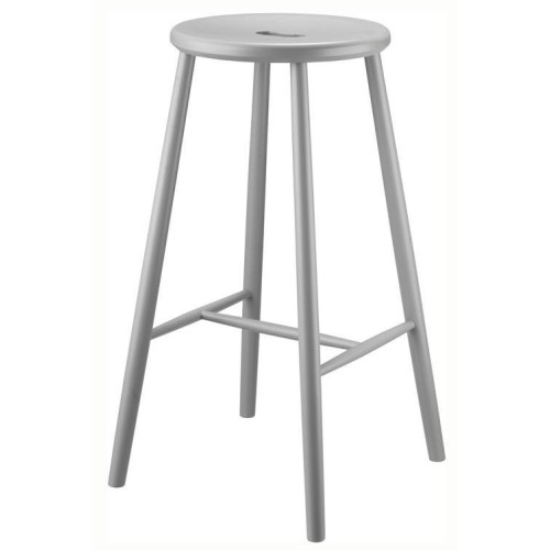 SOLD OUT - Bar stool J27B - height 75cm - light grey painted beech - FDB Møbler