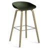 Green shell - oak legs - foot rest steel - height 75cm - HAY