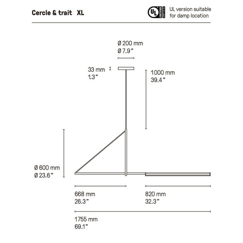 Cercle & Trait Pendant - XL - CVL Luminaires