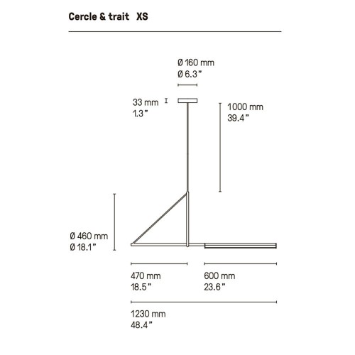 Suspension Cercle & Trait – XS - CVL Luminaires