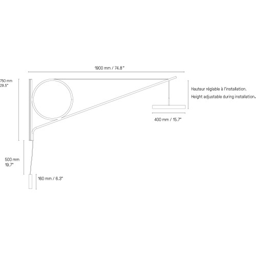 Potence murale Cercle & Trait – Branchement mural - CVL Luminaires