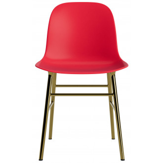 Rouge vif / laiton – Chaise Form