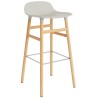 Form Barstool, wood legs – Light grey + Oak - Normann Copenhagen