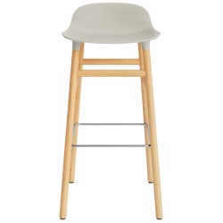 Form Barstool, wood legs – Light grey + Oak - Normann Copenhagen