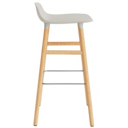 Form Barstool, wood legs – Light grey + Oak - Normann Copenhagen