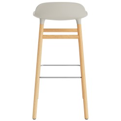 Form Barstool, wood legs – Light grey + Oak - Normann Copenhagen