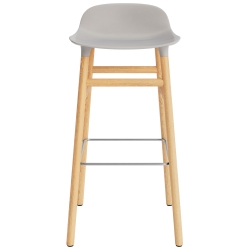 Tabouret de bar Form, pieds bois – Gris chaud + Chêne - Normann Copenhagen