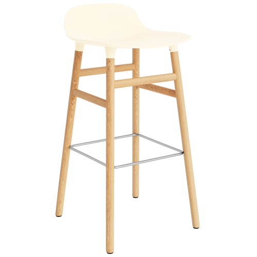 Form Barstool, wood legs – Cream + Oak - Normann Copenhagen