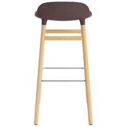 Form Barstool, wood legs – Brown + Oak - Normann Copenhagen