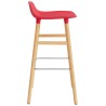 Tabouret de bar Form, pieds bois – Rouge vif + Chêne - Normann Copenhagen