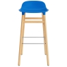 Form Barstool, wood legs – Bright blue + Oak - Normann Copenhagen