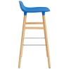 Form Barstool, wood legs – Bright blue + Oak - Normann Copenhagen