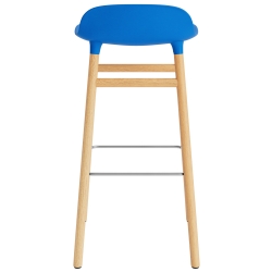 Form Barstool, wood legs – Bright blue + Oak - Normann Copenhagen