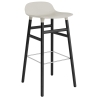 Form Barstool, wood legs – Light grey + Black lacquered oak - Normann Copenhagen