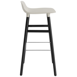 Tabouret de bar Form, pieds bois – Gris clair + Chêne peint en noir - Normann Copenhagen