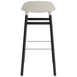 Form Barstool, wood legs – Light grey + Black lacquered oak - Normann Copenhagen