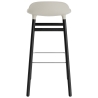 Form Barstool, wood legs – Light grey + Black lacquered oak - Normann Copenhagen