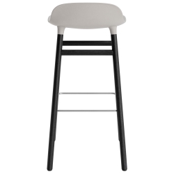 Tabouret de bar Form, pieds bois – Gris chaud + Chêne peint en noir - Normann Copenhagen