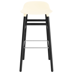 Form Barstool, wood legs – Cream + Black lacquered oak - Normann Copenhagen