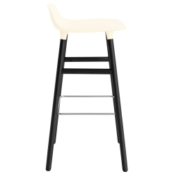 Form Barstool, wood legs – Cream + Black lacquered oak - Normann Copenhagen