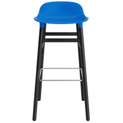 Tabouret de bar Form, pieds bois – Bleu vif + Chêne peint en noir - Normann Copenhagen