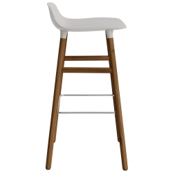 Form Barstool, wood legs – Warm grey + Walnut - Normann Copenhagen