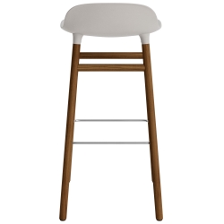 Tabouret de bar Form, pieds bois – Gris chaud + Noyer - Normann Copenhagen