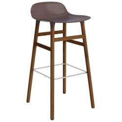 Tabouret de bar Form, pieds bois – Marron + Noyer - Normann Copenhagen