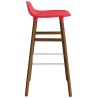 Form Barstool, wood legs – Bright red + Walnut - Normann Copenhagen