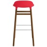 Form Barstool, wood legs – Bright red + Walnut - Normann Copenhagen